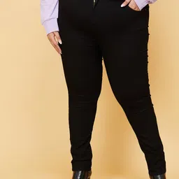 max Women Plus Size Black Clean Look Jeans-80