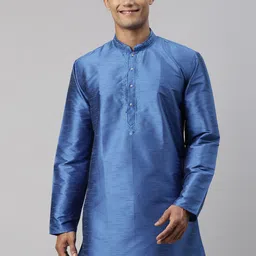 TATTVA Men Blue Solid Kurta-image-18