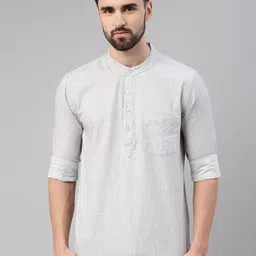 WHITE HEART Mandarin Collar Long Sleeves Straight Kurta-16