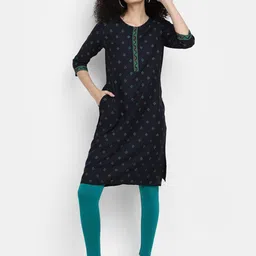 V-Mart Ethnic Motifs Printed Straight Kurta-image-27