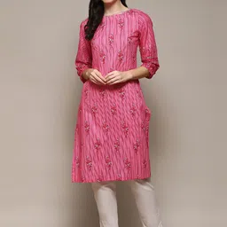 Biba Floral Printed Cotton Kurta-image-38