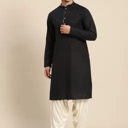 KISAH Men Black Kurta-image-76
