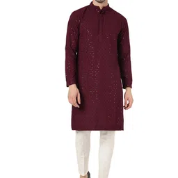 Shiv Leela Geometric Thread Work Sequined Kurta-picture-37