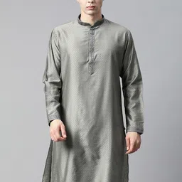 MANQ Ethnic Motifs Embroidered Straight Kurta-image-83