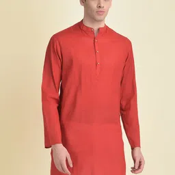 DEYANN Men Mandarin Collar Straight Jacquard Kurta-picture-55