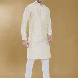 DIVISIVE Geometric Printed Band Collar Long Sleeves Regular Straight Kurta-image-11