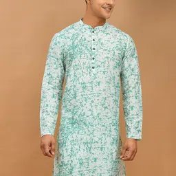 DEYANN Abstract Printed Mandarin Collar Kurta-picture-22