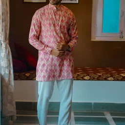 Be Desi Men Ethnic Motifs Printed Thread Work Kurta-38