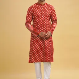 Anouk Men Ethnic Motifs Printed Thread Work Kurta-image-81