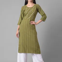 Dollar Missy Striped Woven Design Beads & Stones Detail Straight Kurta-picture-44