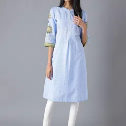 AURELIA Women Blue Printed Kurta-image-79