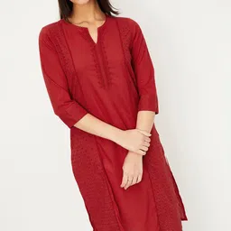 max Ethnic Motifs Embroidered Thread Work Kurta-image-67