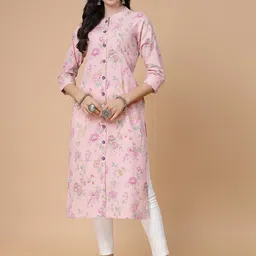 God Bless Floral Printed Mandarin Collar Pure Cotton Straight Kurta-picture-26