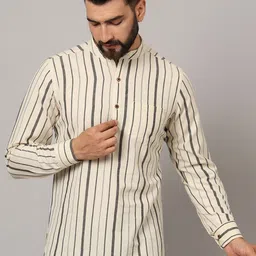 FABRIC FITOOR Men Flared Sleeves Thread Work Kurta-picture-35
