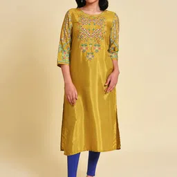 W Ethnic Motifs Embroidered Thread Work Kurta-54