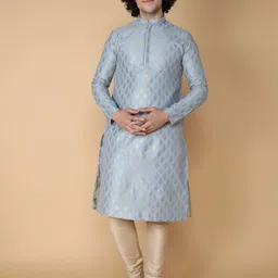 TABARD Men Ethnic Motifs Silk Kurta-picture-45