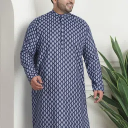 SOJANYA PLUS Ethnic Motifs Printed Band Collar Straight Kurta-image-63