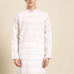 MANQ Striped Pure Cotton Straight Kurta-image-60