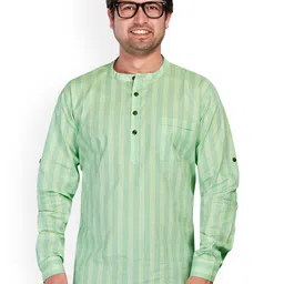 Authentics Striped Thread Work Pure Cotton Empire Straight Short  Kurta-picture-56