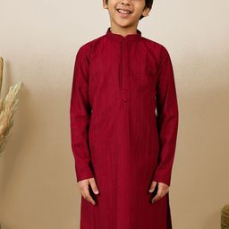 Sanwara Boys Mandarin Collar Long Sleeves Chikankari Straight Kurta-image-5