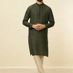 Manyavar Checked Straight Kurta-picture-58