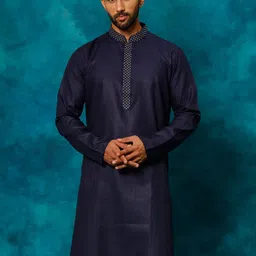VASTRAMAY Mandarin Collar Straight Regular Kurta-picture-20