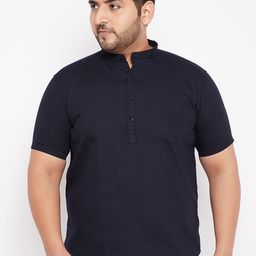 SHOWOFF Men Navy Blue Thread Work Kurta-image-81