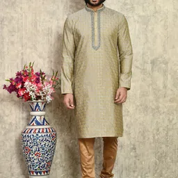RANAK Men Ethnic Motifs Thread Work Kurta-image-81