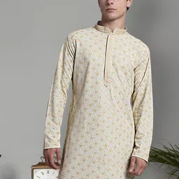 Jompers Embroidered Mandarin Collar Kurta-image-98