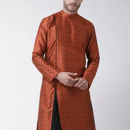 DEYANN Mandarin collar Long Sleeves Ethnic Motifs Printed Straight Kurta-picture-50