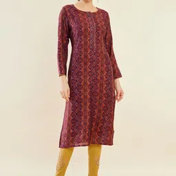 Soch Ethnic Motifs Printed Sequinned Kurta-image-36