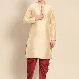 Amodh by Kisah Mandarin Collar Art Silk Regular Kurta-picture-48