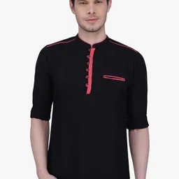 Kuons Avenue Men Black Thread Work Kurta-picture-27