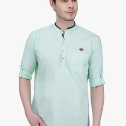 Kuons Avenue Men Mandarin Collar Pure Cotton Kurta-image-92