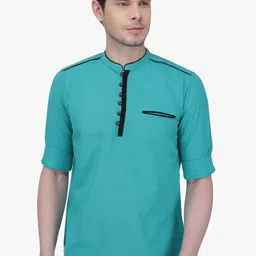 Kuons Avenue Men Green Thread Work Kurta-picture-45