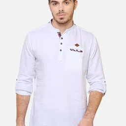 Kuons Avenue Men White Cotton Kurta-picture-15