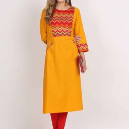 Jivitha Chevron Printed Round Neck Straight Kurta-picture-23