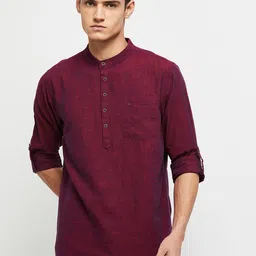 max Men Maroon Cotton Kurta-picture-58