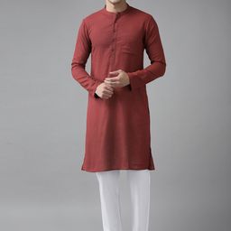 See Designs Men Maroon Thread Work Kurta-image-50