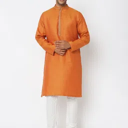Ethnicity Mandarin Collar Thread Work Kurta-image-35