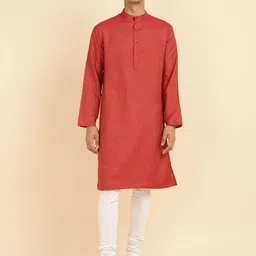 Fabindia Striped Band Collar Straight Kurta-image-95