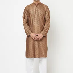 Fabindia Men Brown Printed Kurta-picture-49