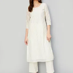 max Geometric Embroidered Thread Work Kurta-68