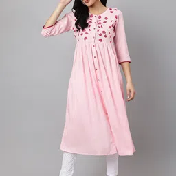 Ashlee Floral Yoke Design Round Neck Kurta-picture-36