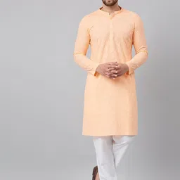See Designs Men Peach-Coloured Thread Work Kurta-picture-17