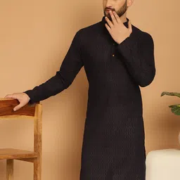 TREEMODA Ethnic Motifs Embroidered Chikankari Straight Kurta-image-21