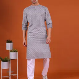 SHIWAM ETHNIX Printed Long Sleeve Straight Kurta-45