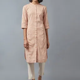 W Women Rose Ethnic Motifs Printed Kurta-picture-1