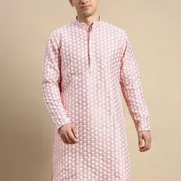 Amodh by Kisah Ethnic Motifs Embroidered Mandarin Collar Straight Kurta-13