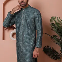 Jompers Men Geometric Thread Work Kurta-picture-56